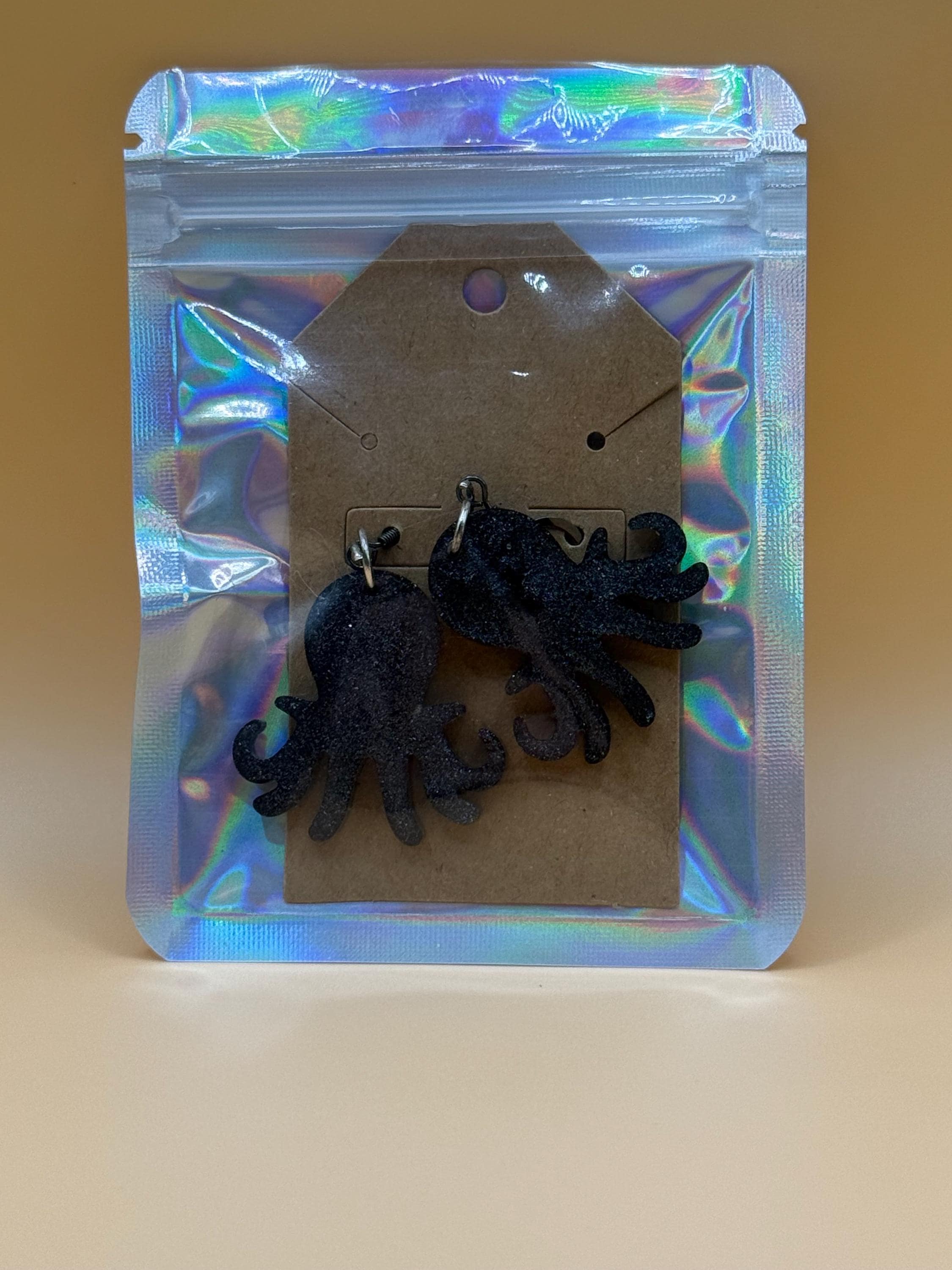 Handmade Resin Octopus Earrings: Shimmering Ocean Jewelry