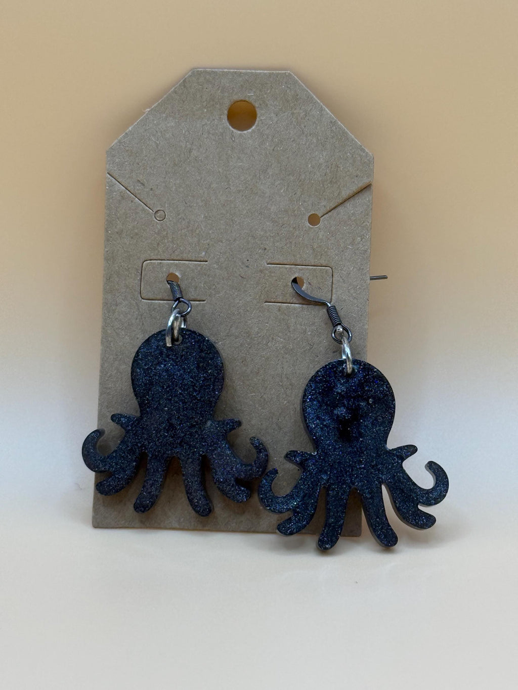 Handmade Resin Octopus Earrings: Shimmering Ocean Jewelry