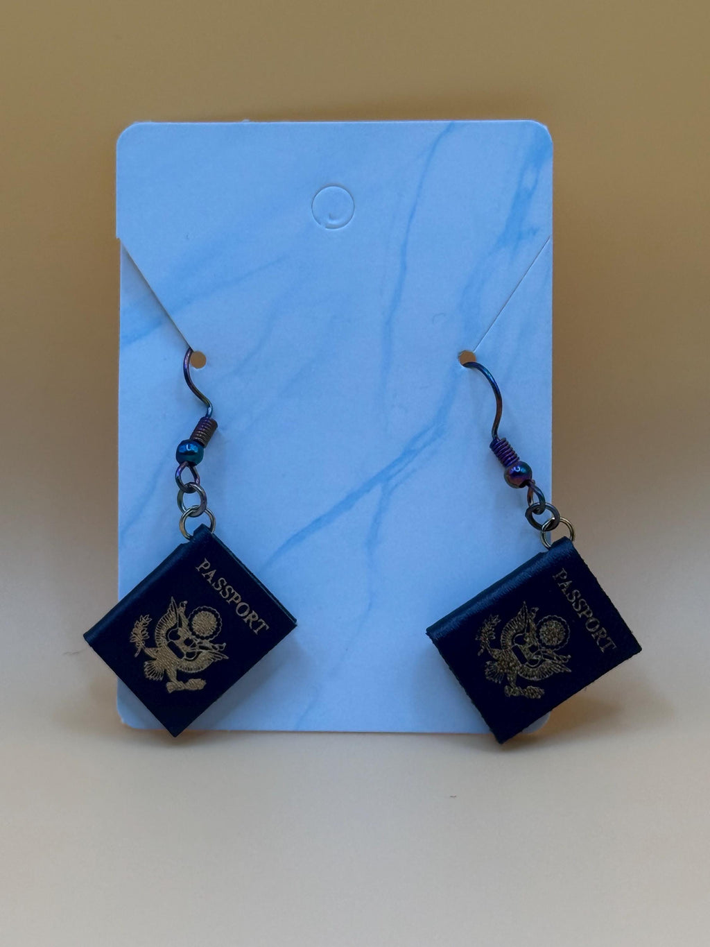 Mini Passport Earrings: Travel Lover Accessory, Gold Accent Charm
